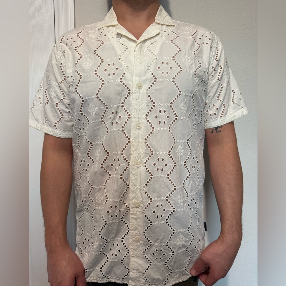 Hollister White Eyelet Men's Shirt